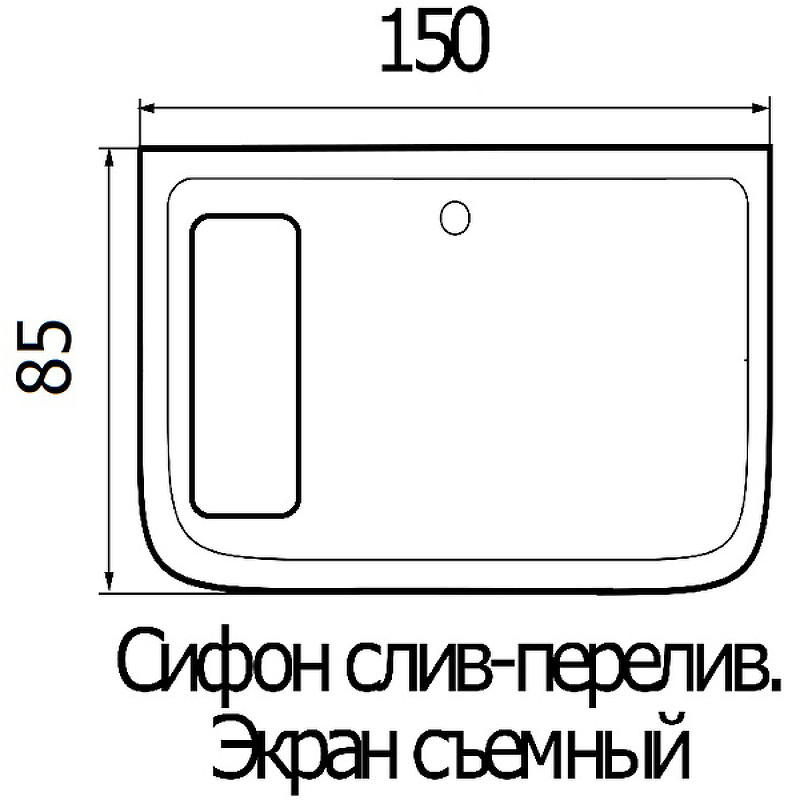 Акриловая ванна Wemor 150х85 10000005547 без гидромассажа