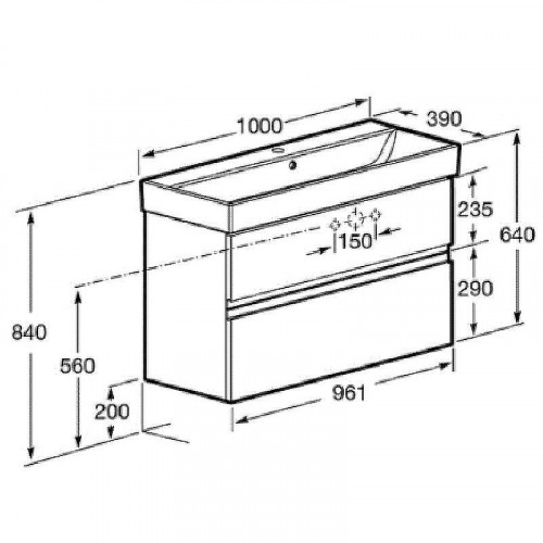 Тумба под раковину Roca Oleta 100 A857641515 подвесная Капучино