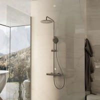 Душевая система Vincea Rondo VSFS-1R0GM Вороненая сталь латунь на стену