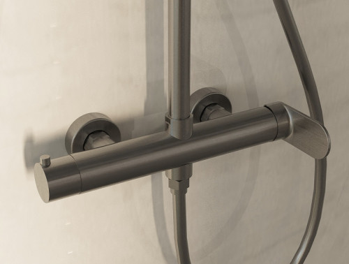 Душевая система Vincea Rondo VSFS-1R0GM Вороненая сталь латунь на стену