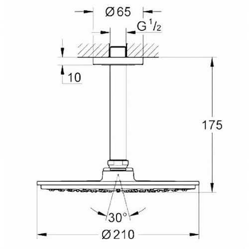 Верхний душ Grohe Rainshower Cosmopolitan 26063000 Хром