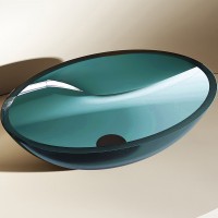 Раковина-чаша Abber Kristall 50 AT2802Aquamarin Бирюзовая полиэфирная смола накладная
