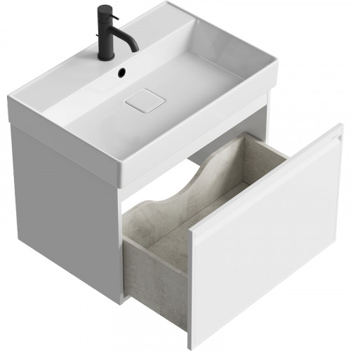 Тумба под раковину Aqwella Pure 65 PUR0165WM подвесная Белая матовая