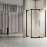Душевой уголок Vincea Show 100x100 VSP1-4SH100CLB профиль Черный стекло прозрачное