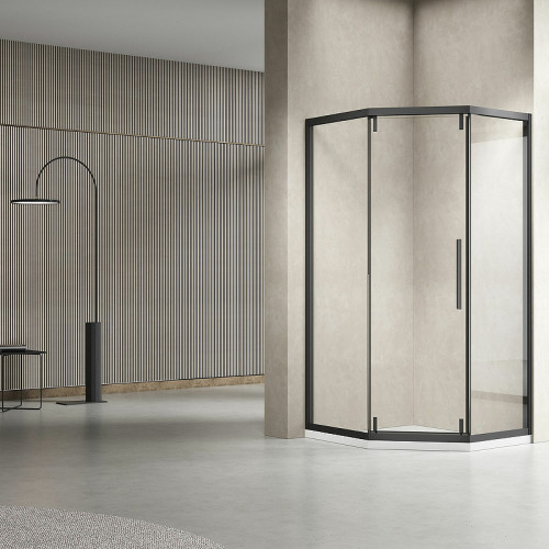 Душевой уголок Vincea Show 100x100 VSP1-4SH100CLB профиль Черный стекло прозрачное