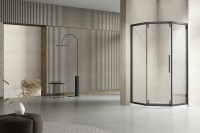 Душевой уголок Vincea Show 100x100 VSP1-4SH100CLB профиль Черный стекло прозрачное