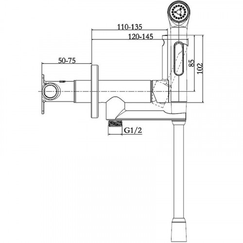 Гигиенический душ со смесителем Jacob Delafon Elate 2.0 E28317-BL Черный матовый латунь встраиваемый