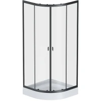 Душевой уголок AM.PM X-Joy Twin Slide 80х80 W88G-205-080BT64 профиль Черный матовый стекло прозрачное