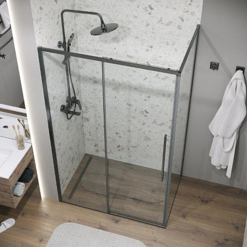Душевой уголок Grossman Galaxy 140x100 120.K33.01.1410.42.00 профиль Графит сатин стекло прозрачное