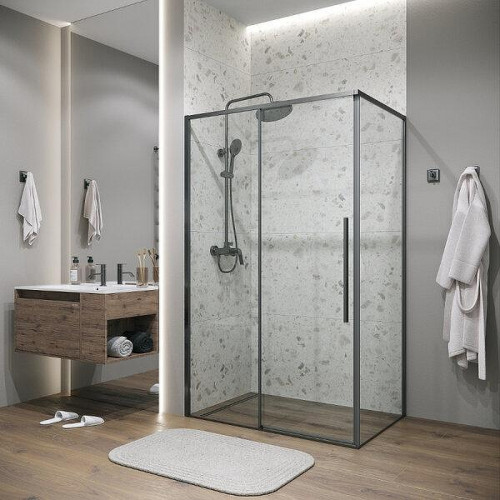 Душевой уголок Grossman Galaxy 140x100 120.K33.01.1410.42.00 профиль Графит сатин стекло прозрачное