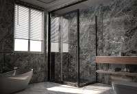 Душевая стенка Veconi Premium Trento SP-30B 80 SP30-B-80-01-C4 профиль Черный матовый стекло прозрачное