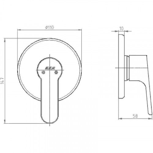 Смеситель для душа E.C.A. Luna 102167106EX-Y Хром