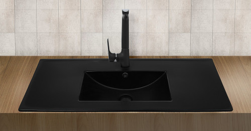 Раковина WeltWasser Deilbach 7517 100 MT-BL 10000005575 Черная матовая фаянс полувстраиваемая