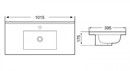Раковина WeltWasser Deilbach 7517 100 MT-BL 10000005575 Черная матовая фаянс полувстраиваемая