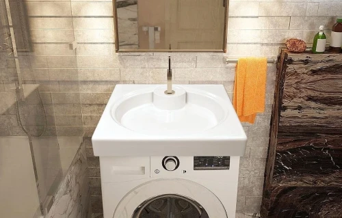 Раковина Azario Lindi 59.7 CS00078504 на стиральную машину цвет Белый