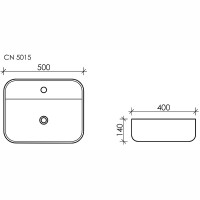 Раковина Ceramicanova Element 50 CN5015 Белая фарфор накладная