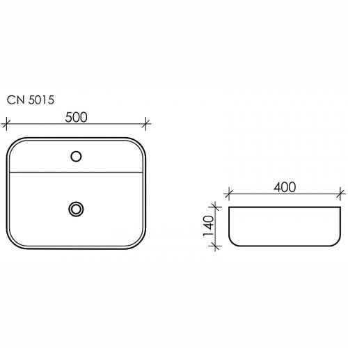 Раковина Ceramicanova Element 50 CN5015 Белая фарфор накладная