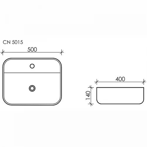 Раковина Ceramicanova Element 50 CN5015 Белая фарфор накладная