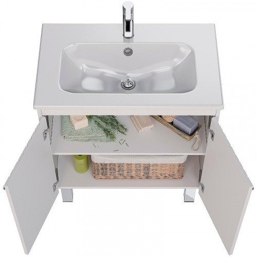 Тумба под раковину Lemark Romance 80 LM07R80T подвесная Белый глянец