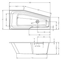 Акриловая ванна Riho Rething Space Fall 160х75 L B112006005 без гидромассажа