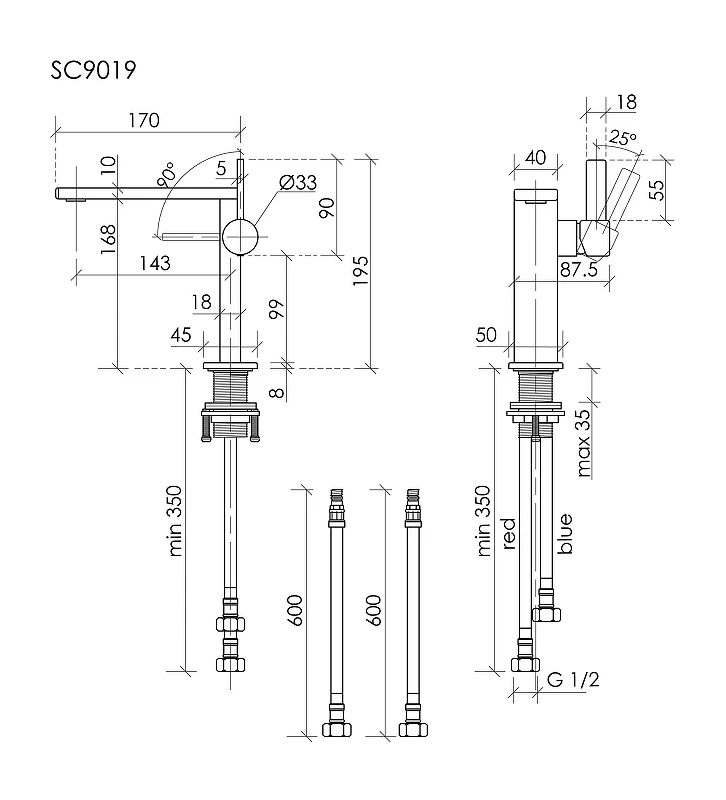 Смеситель для раковины Sancos Linn SC9019BN цвет Никель брашированный