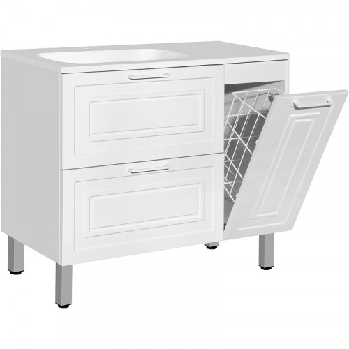 Тумба под раковину Style Line Альба 90 L Люкс Plus ЛС-000010052 Белая МДФ / ЛДСП