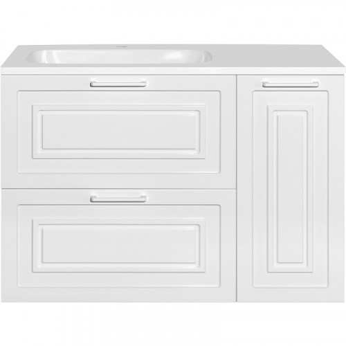 Тумба под раковину Style Line Альба 90 L Люкс Plus ЛС-000010052 Белая МДФ / ЛДСП