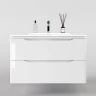 Тумба под раковину Style Line Марелла 90 Люкс Plus СС-00002414 подвесная Белый глянец антискрейтч МДФ / ЛДСП