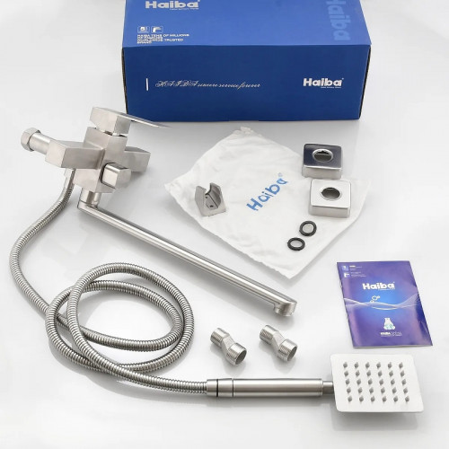 Смеситель для ванны Haiba HB22803 универсальный Нержавеющая сталь нержавеющая сталь на стену