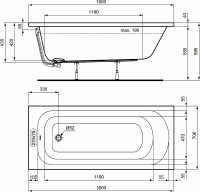 Акриловая ванна Ideal Standard Simplicity 160x70 W004301 без гидромассажа