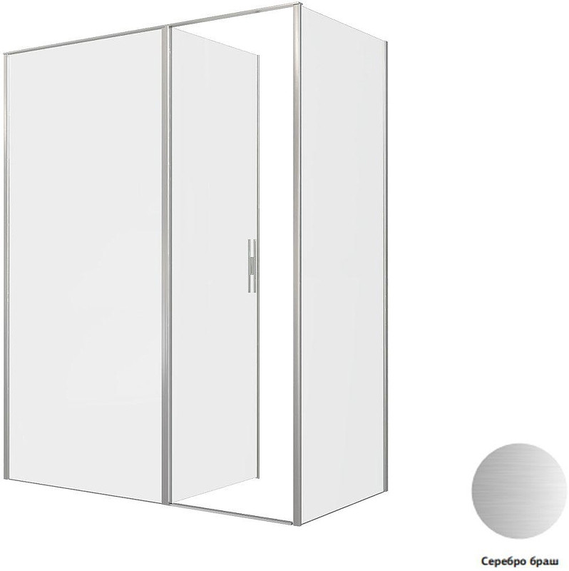 Душевой уголок Allen Brau Priority 160x80 3.31038.BA+3.31041.BA цвет профиля Серебро браш стекло прозрачное