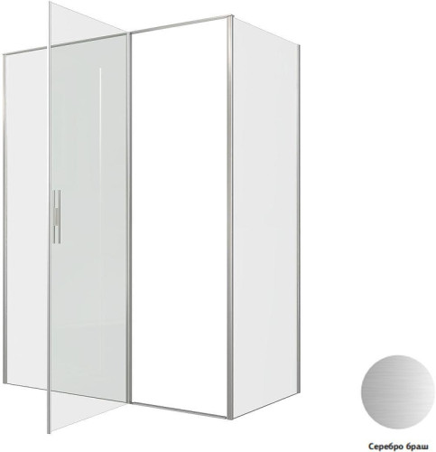 Душевой уголок Allen Brau Priority 160x80 3.31038.BA+3.31041.BA цвет профиля Серебро браш стекло прозрачное