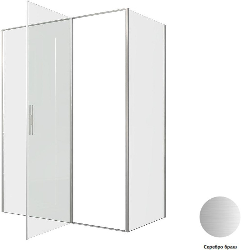 Душевой уголок Allen Brau Priority 160x80 3.31038.BA+3.31041.BA цвет профиля Серебро браш стекло прозрачное