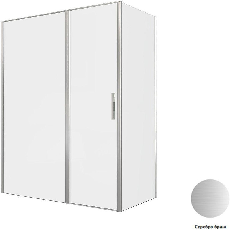Душевой уголок Allen Brau Priority 160x80 3.31038.BA+3.31041.BA цвет профиля Серебро браш стекло прозрачное