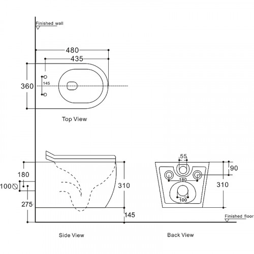 Унитаз Aquanet Cetus W Short LX-1900 249710 подвесной с сиденьем Микролифт фаянс подвесной