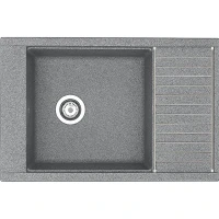 Кухонная мойка Aquaton Делия 78 1A715132DE230 Серый искусственный камень (литьевой мрамор) встраиваемый