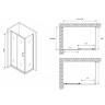 Душевой уголок Abber Schwarzer Diamant 120x60 AG30120B5-S60B5 профиль Черный стекло прозрачное