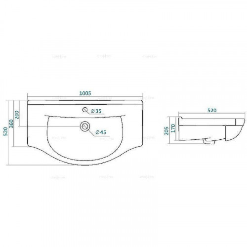 Раковина СанТа Santek Эльбрус 100 Белая