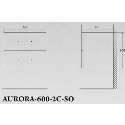 Тумба под раковину BelBagno Aurora 60 AURORA-600-2C-SO-RNN подвесная Rovere Nebrasca Nature МДФ / ЛДСП