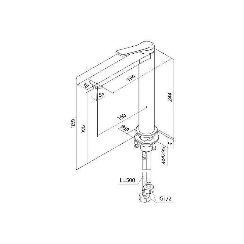 Смеситель для раковины Iddis Parker PARGM01i01 цвет Графит матовый