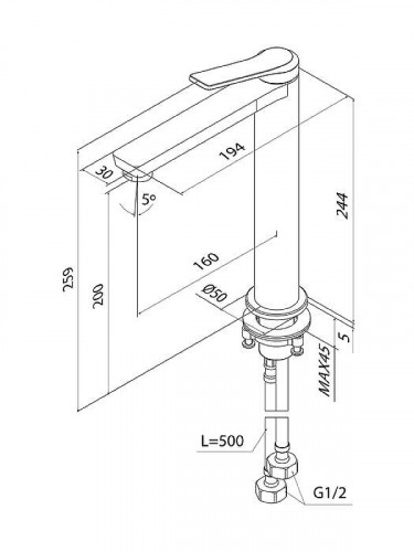 Смеситель для раковины Iddis Parker PARGM01i01 цвет Графит матовый