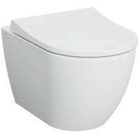 Комплект унитаза с инсталляцией Vitra Mia Round SmoothFlush 9856B003-7200 с сиденьем Микролифт и клавишей смыва Хром матовый фарфор подвесной