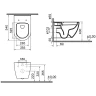 Комплект унитаза с инсталляцией Vitra Mia Round SmoothFlush 9856B003-7200 с сиденьем Микролифт и клавишей смыва Хром матовый фарфор подвесной