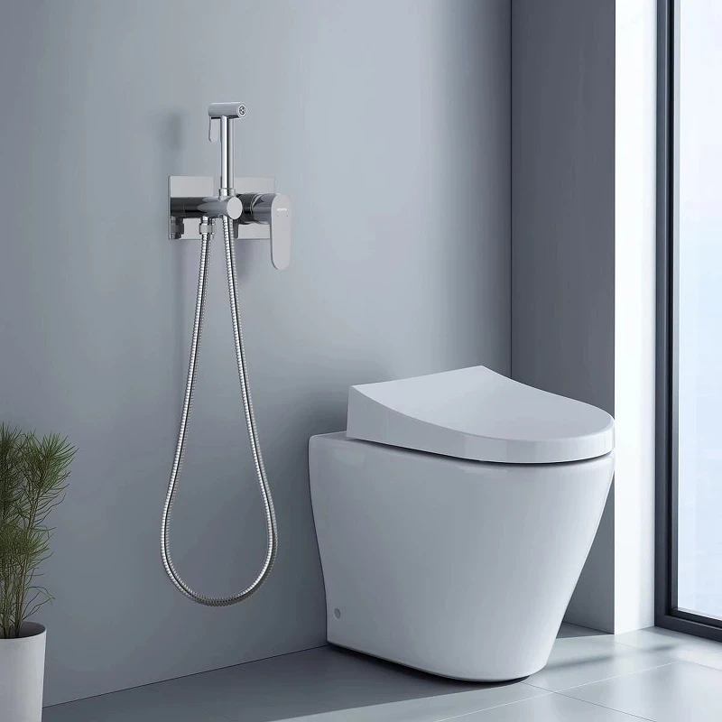 Гигиенический душ со смесителем Aquatek Оберон AQ1220CR Хром латунь встраиваемый