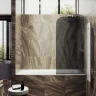 Шторка на ванну Maybah Glass MGV-133-5у 440x1400 в узком профиле Хром матовый стекло графитовое матовое