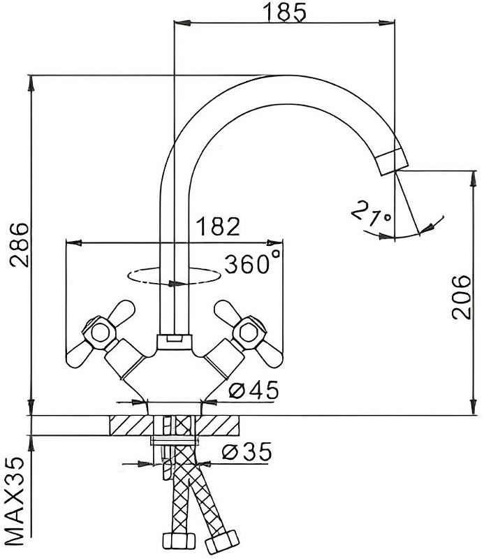 Смеситель для кухни Frap H25 F4025 Хром