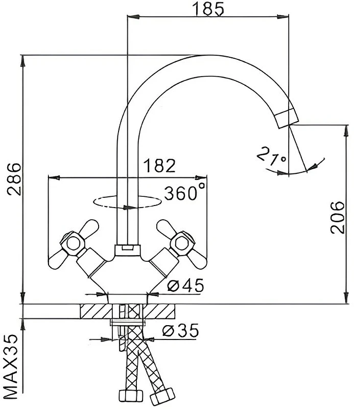 Смеситель для кухни Frap H25 F4025 Хром
