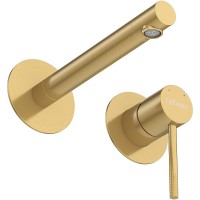Смеситель для раковины Cezares Relax RELAX-BLI2-2-BORO-W0 Брашированное золото нержавеющая сталь встраиваемый