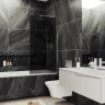 Шторка на ванну Maybah Glass MGV-251-5у 300x1400 в узком профиле Хром матовый стекло графитовое матовое