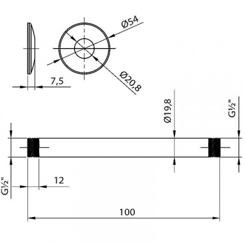 Кронштейн для верхнего душа Lemark LM8000C Хром